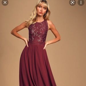 “Forever and Always Burgundy Lace Maxi Dress”